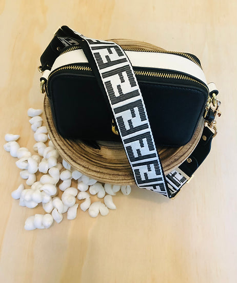 Black & White F Bag Strap