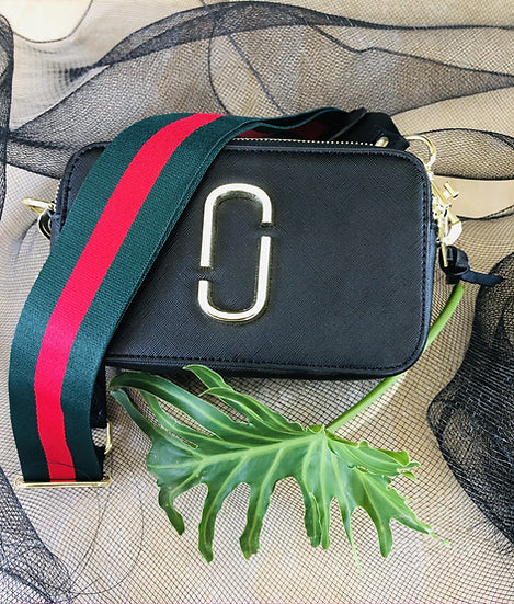 Green & Red Stripe Bag Strap