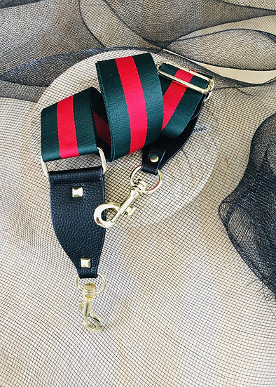 Green & Red Stripe Bag Strap