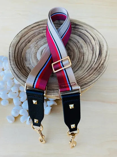Stripes Beige and Burgundy Bag Strap – All Straps