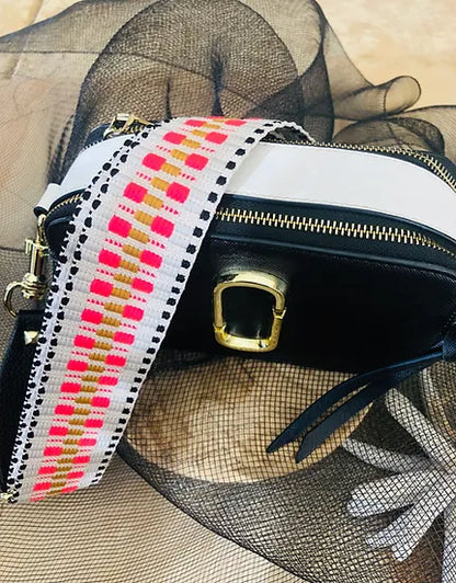 Ziggy Cream & Pink Bag Strap